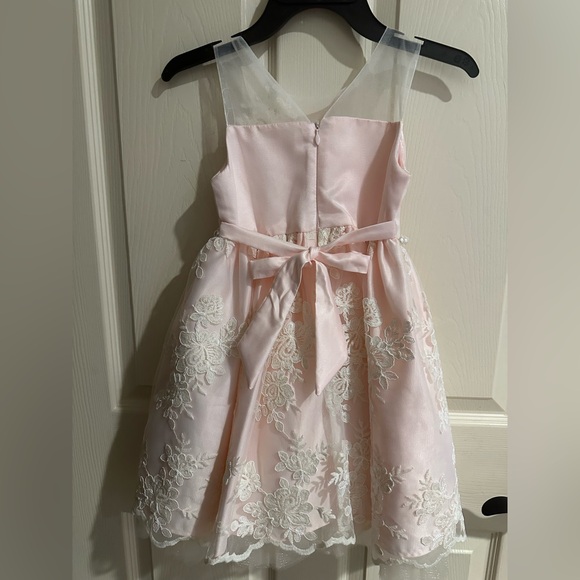 American Princess Pink Floral Dress with Pearl Detail - Picture 6 of 9